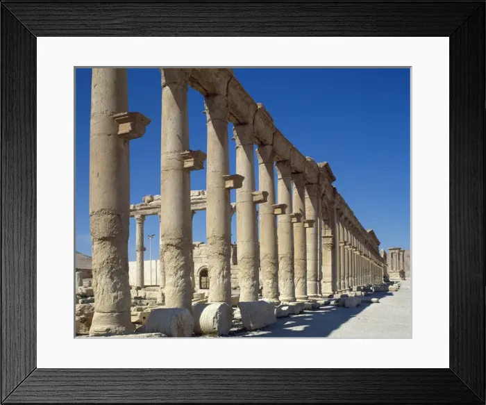 Framed Print : Syria. Ruins of Palmyra. Middle East. Colonnade. 3rd century Framed Print : Syria. Ruins of Palmyra. Middle East. Colonnade. 3rd century