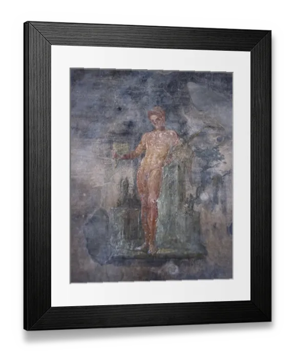 Framed Print : Italy. Pompeii. House of the Vettii. Young man playing the f Framed Print : Italy. Pompeii. House of the Vettii. Young man playing the f