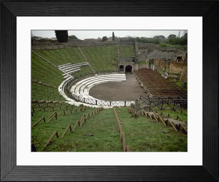 Framed Print : Italy. Pompeii. The Great Theatre. 2nd AD. Panoramic Framed Print : Italy. Pompeii. The Great Theatre. 2nd AD. Panoramic