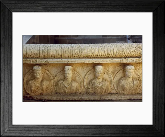 Framed Print : Roman art. Syria. Portraits. Relief. Gardens of Palmyra Arch Framed Print : Roman art. Syria. Portraits. Relief. Gardens of Palmyra Arch
