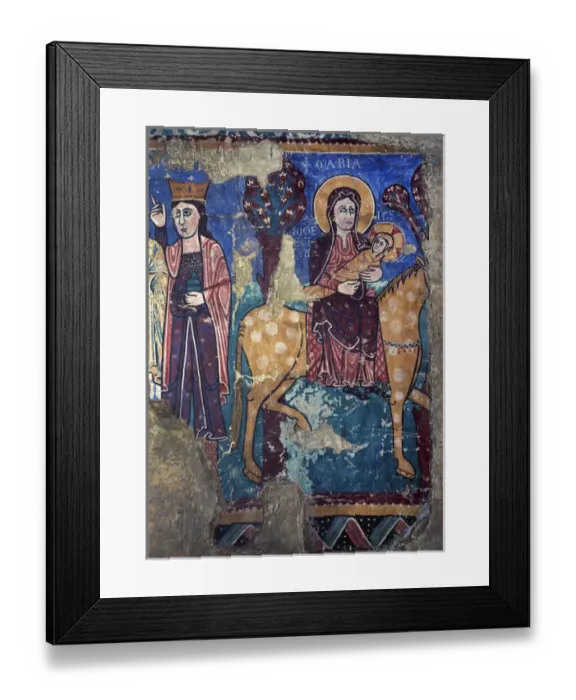 Framed Print : Romanesque. Spain. Flight into Egypt. Fresco. 2th c. From Ch Framed Print : Romanesque. Spain. Flight into Egypt. Fresco. 2th c. From Ch