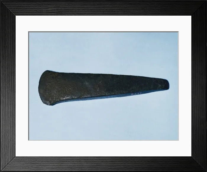 Framed Print : Prehistory. Bronze Age. Colsacabra flat ax. Osona, Catalonia Framed Print : Prehistory. Bronze Age. Colsacabra flat ax. Osona, Catalonia