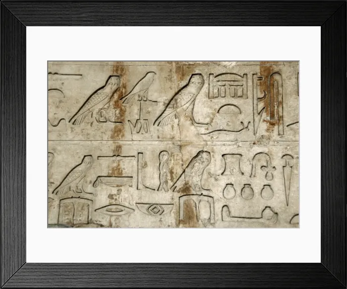 Framed Print : Hieroglyphic writing. Architrave. Tomb of Nykaiankh. 5th Dy Framed Print : Hieroglyphic writing. Architrave. Tomb of Nykaiankh. 5th Dy