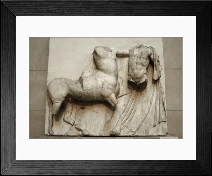 Framed Print : Metope. Parthenon marbles. Battle between the Centaurs and t Framed Print : Metope. Parthenon marbles. Battle between the Centaurs and t