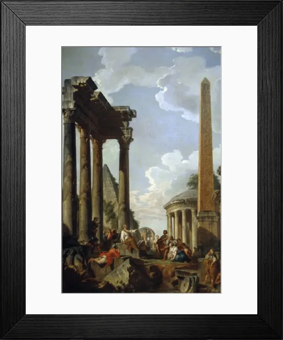 Framed Print : Giovanni Paolo Panini (1691-1765). Architectural Capriccio w Framed Print : Giovanni Paolo Panini (1691-1765). Architectural Capriccio w
