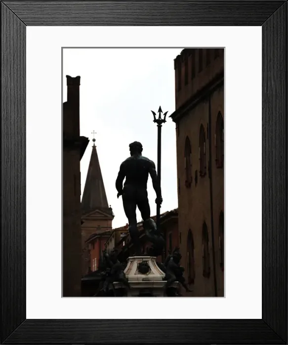 Framed Print : Italy. Bologna. Fountain of Neptune by Giambologna (1529-160 Framed Print : Italy. Bologna. Fountain of Neptune by Giambologna (1529-160