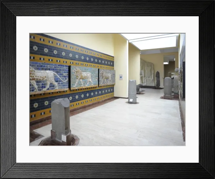 Framed Print : Babylon. Monumental Procession Street. Lions relief Framed Print : Babylon. Monumental Procession Street. Lions relief