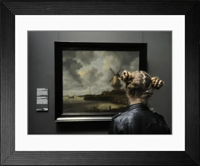 Framed Print : Girl looking at The Windmill at Wijk bij Duurstede 1670, by Framed Print : Girl looking at The Windmill at Wijk bij Duurstede 1670, by