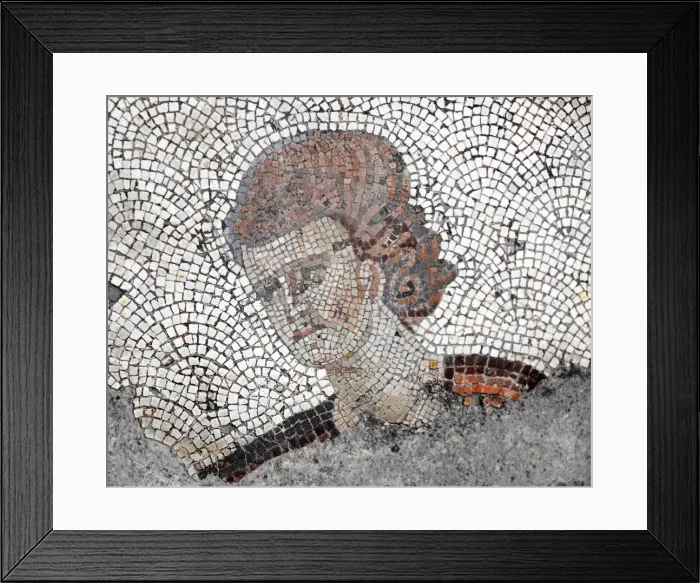 Framed Print : Great Palace Mosaic Museum. Byzantine style. Womans head. I Framed Print : Great Palace Mosaic Museum. Byzantine style. Womans head. I
