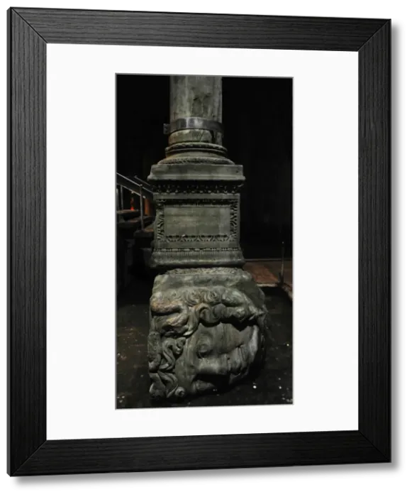 Framed Print : Basilica Cistern. 6th century. Medusa column base. Istanbul Framed Print : Basilica Cistern. 6th century. Medusa column base. Istanbul
