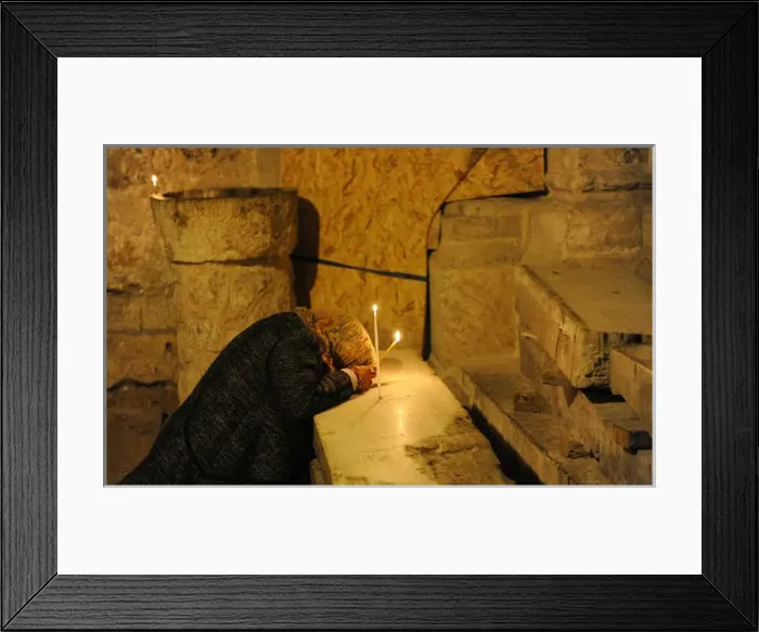 Framed Print : Israel. Jerusalem. Basilica of the Holy Sepulchre. Woman pra Framed Print : Israel. Jerusalem. Basilica of the Holy Sepulchre. Woman pra