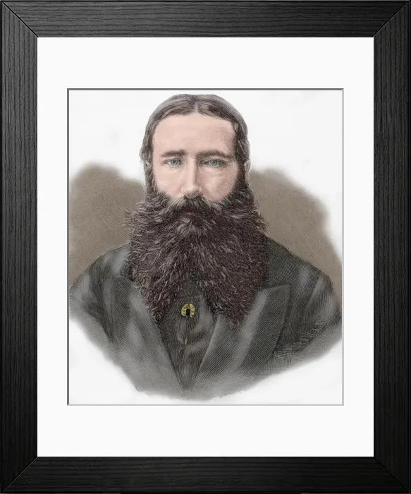 Framed Print : Leopold II of Belgium (1835-1909). Engraving. Colored Framed Print : Leopold II of Belgium (1835-1909). Engraving. Colored