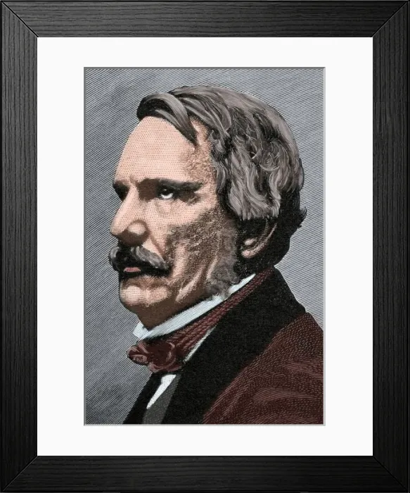 Framed Print : Sir John Lawrence (1811-1879). Colored engraving Framed Print : Sir John Lawrence (1811-1879). Colored engraving