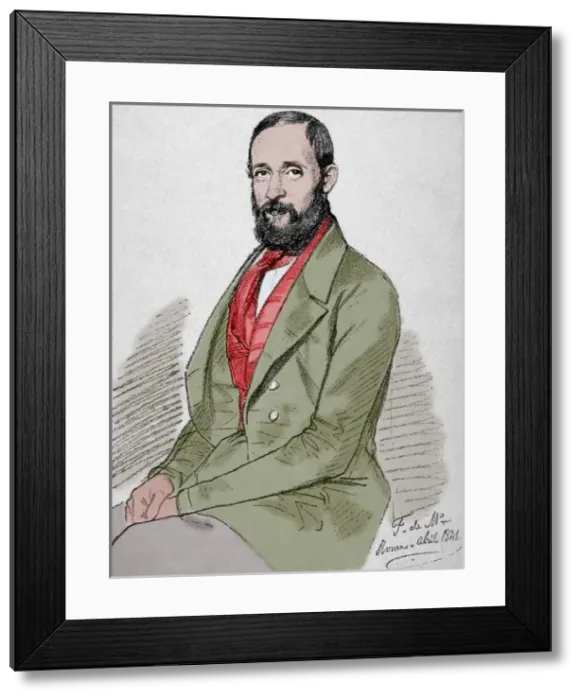 Framed Print : Claudio Lorenzale (1816-1889). Spanish painter. Nazarene mov Framed Print : Claudio Lorenzale (1816-1889). Spanish painter. Nazarene mov