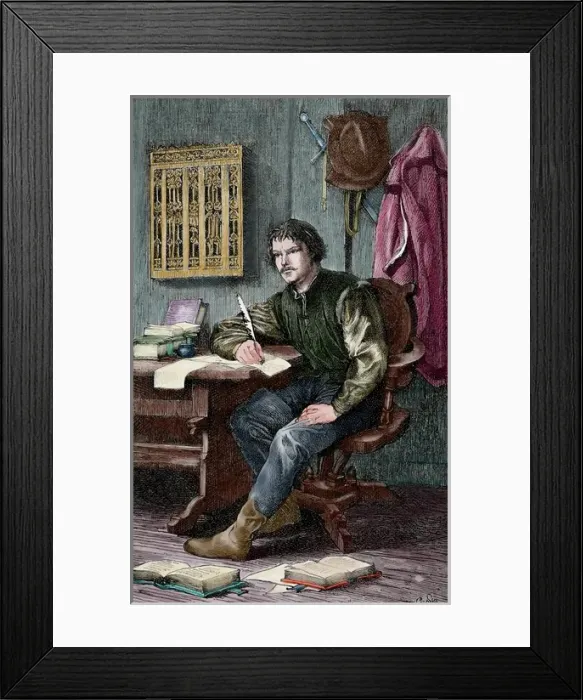 Framed Print : Martin Luther, (1483-1546). German reformer. Luther in Warbu Framed Print : Martin Luther, (1483-1546). German reformer. Luther in Warbu