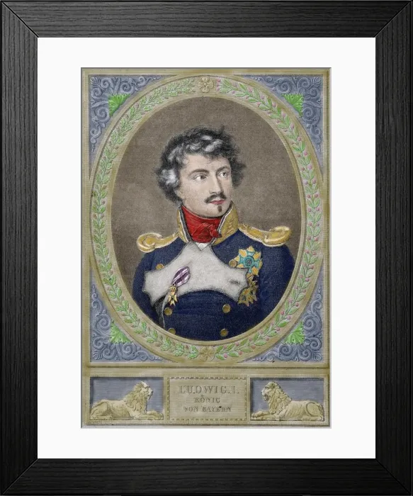 Framed Print : Ludwig I of Bavaria (1786-1868). King of Bavaria. Engraving Framed Print : Ludwig I of Bavaria (1786-1868). King of Bavaria. Engraving