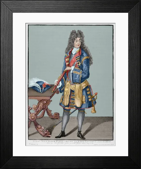 Framed Print : Louis William, Margrave of Baden-Baden (1655-1707). Engravin Framed Print : Louis William, Margrave of Baden-Baden (1655-1707). Engravin