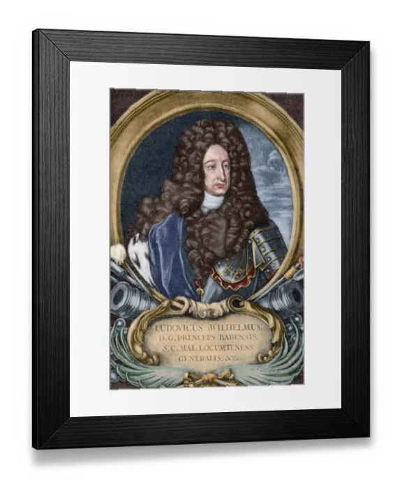 Framed Print : Louis William, Margrave of Baden-Baden (1655-1707). Engravin Framed Print : Louis William, Margrave of Baden-Baden (1655-1707). Engravin