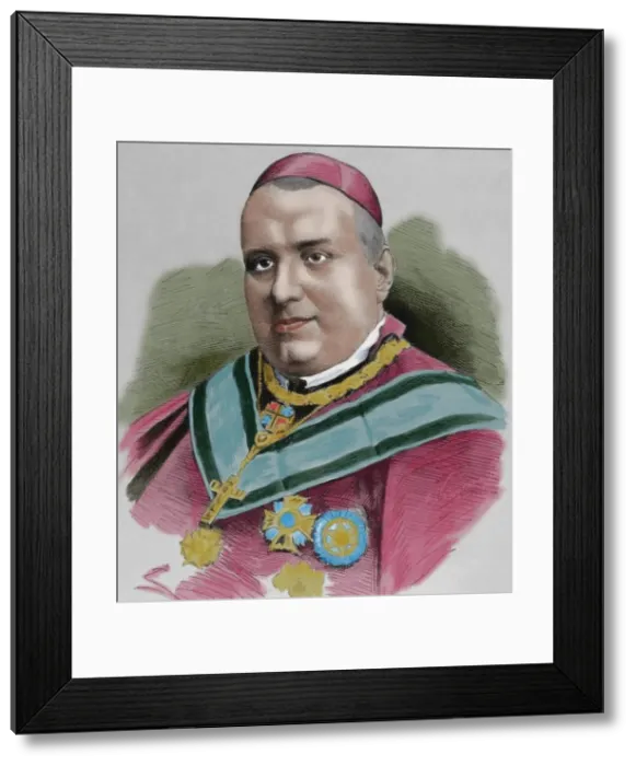 Framed Print : Joaquim Lluch i Garriga (1816-1882). Catholic priest, bishop Framed Print : Joaquim Lluch i Garriga (1816-1882). Catholic priest, bishop