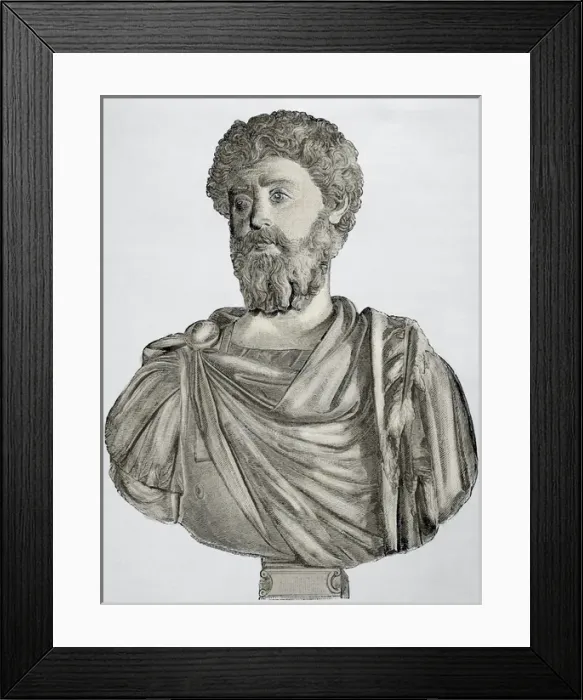 Framed Print : Marcus Aurelius (121-180 AD). Roman Emperor from 161-180. En Framed Print : Marcus Aurelius (121-180 AD). Roman Emperor from 161-180. En