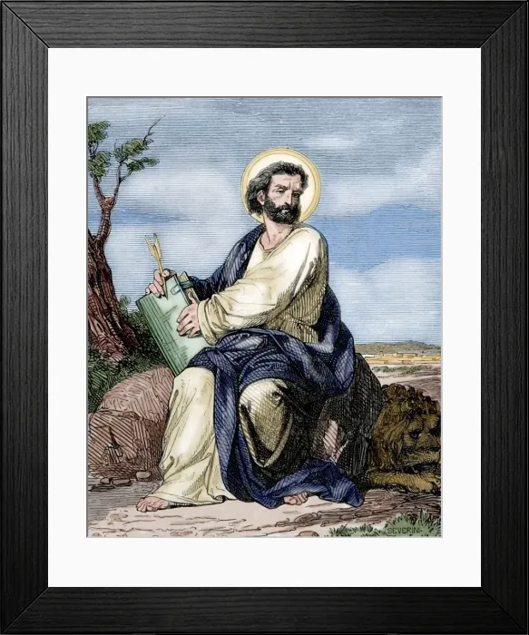 Framed Print : Mark the Evangelist. Engraving. Colored Framed Print : Mark the Evangelist. Engraving. Colored