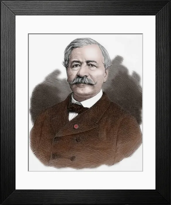 Framed Print : Ferdinand de Lesseps (1805-1894). Engraving. Colored Framed Print : Ferdinand de Lesseps (1805-1894). Engraving. Colored