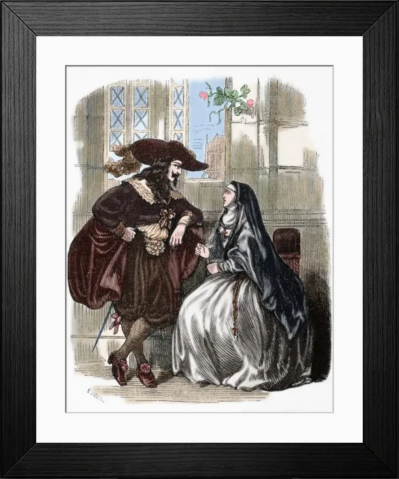 Framed Print : Louis XIII visiting in the convent of the Visitation to Luis Framed Print : Louis XIII visiting in the convent of the Visitation to Luis