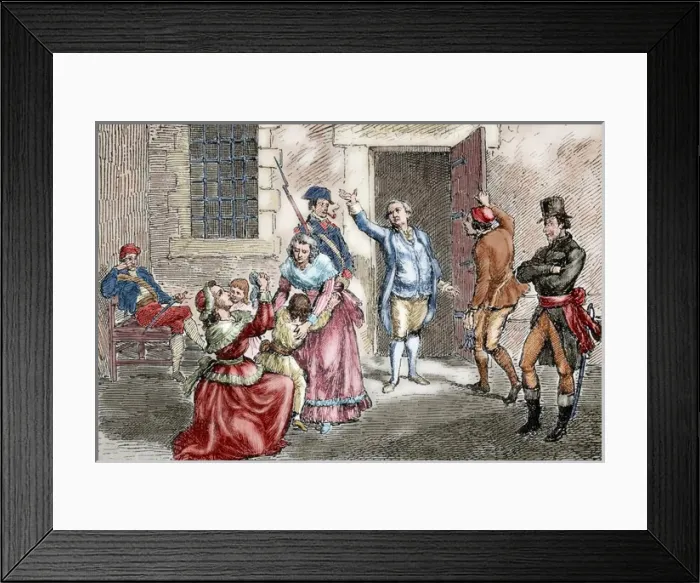 Framed Print : Louis XVI (1754-1793) taking leave of his family. Engraving Framed Print : Louis XVI (1754-1793) taking leave of his family. Engraving