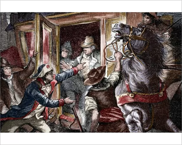 Arrest of King Louis XVI (1754-1793) and his family at Varen