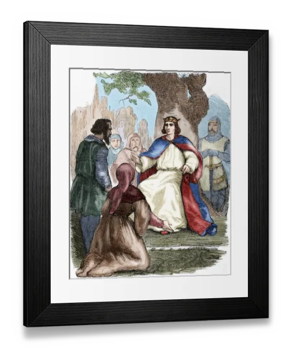 Framed Print : Saint Louis (1214-1270) administering justice under a beech Framed Print : Saint Louis (1214-1270) administering justice under a beech