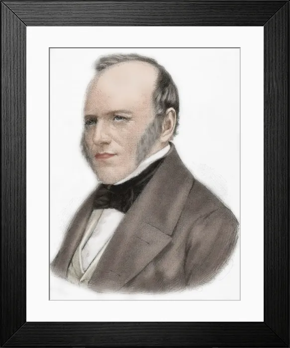 Framed Print : Charles Lyell (1797-1875). Engraving. Colored Framed Print : Charles Lyell (1797-1875). Engraving. Colored