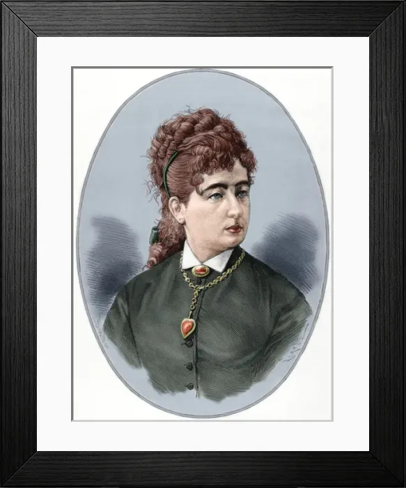 Framed Print : Pauline Lucca (1841-1908). Engraving. Colored Framed Print : Pauline Lucca (1841-1908). Engraving. Colored