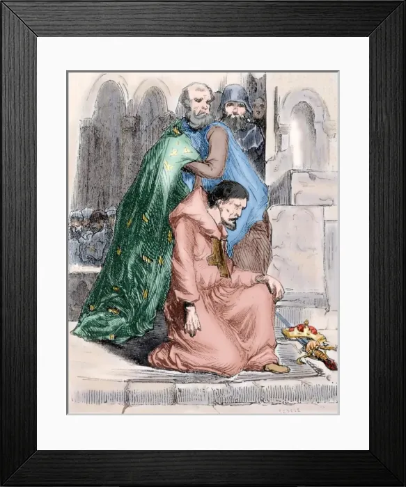 Framed Print : Louis the Pious (778-840). Engraving. Colored Framed Print : Louis the Pious (778-840). Engraving. Colored