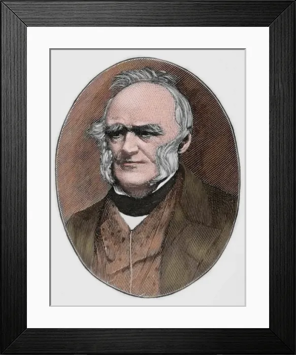 Framed Print : Charles Lyell (1797-1875). Engraving. Colored Framed Print : Charles Lyell (1797-1875). Engraving. Colored