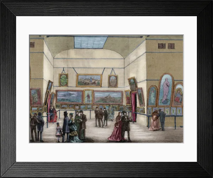 Framed Print : Spain. Barcelona. Exhibition of Fine Arts. Engraving. Colore Framed Print : Spain. Barcelona. Exhibition of Fine Arts. Engraving. Colore