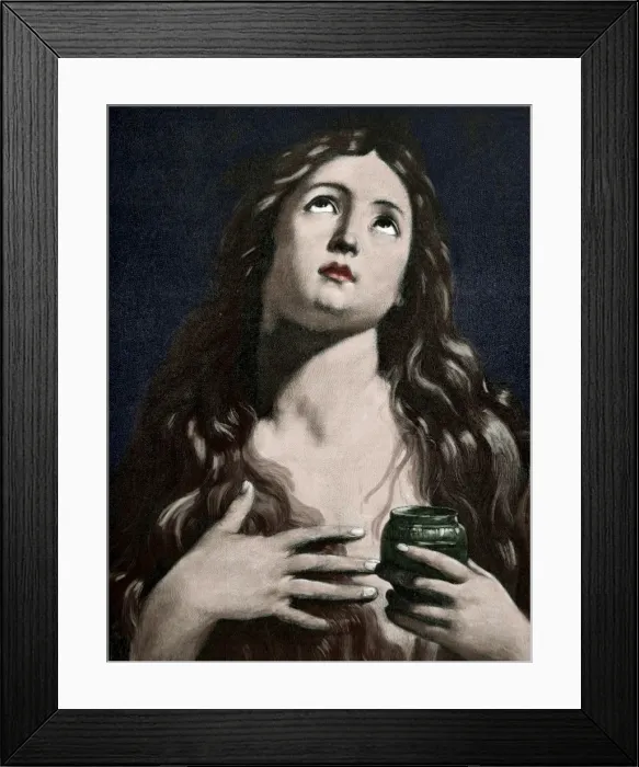 Framed Print : Mary Magdalene. Engraving by Weber. Colored Framed Print : Mary Magdalene. Engraving by Weber. Colored