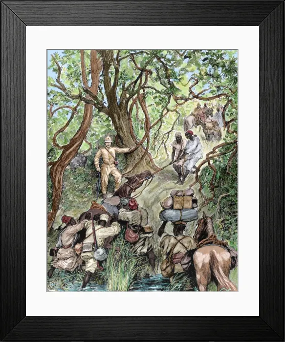 Framed Print : French expedition opens way into the Nieniya mountains, Suda Framed Print : French expedition opens way into the Nieniya mountains, Suda