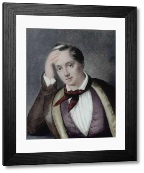 Framed Print : Yevgeny Baratynsky (1800-1844). Russian poet. Portrait. Engr Framed Print : Yevgeny Baratynsky (1800-1844). Russian poet. Portrait. Engr
