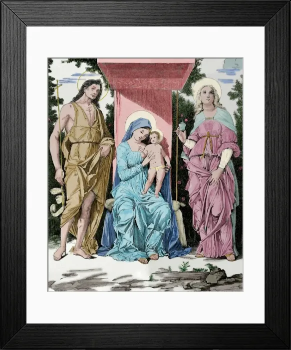 Framed Print : The Virgin and Child with the Magdalene and Saint John the B Framed Print : The Virgin and Child with the Magdalene and Saint John the B