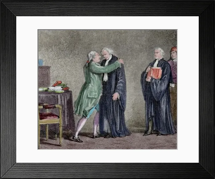 Framed Print : Meeting between Louis XVI and the Minister Lamoignon-Maleshe Framed Print : Meeting between Louis XVI and the Minister Lamoignon-Maleshe
