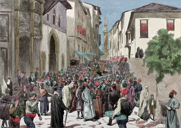 Mahmud Nedim Pasha (1818-1883). Ottoman statesman. Protests