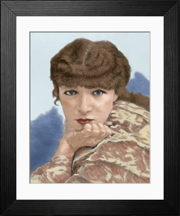 Framed Print : Sarah Bernhardt (1844-1923). French actress. Portrait. Engra Framed Print : Sarah Bernhardt (1844-1923). French actress. Portrait. Engra