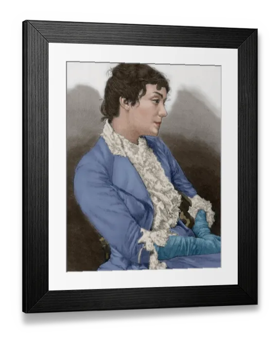 Framed Print : Eleonora Duse (1858-1924). Italian actress. Portrait. Engrav Framed Print : Eleonora Duse (1858-1924). Italian actress. Portrait. Engrav