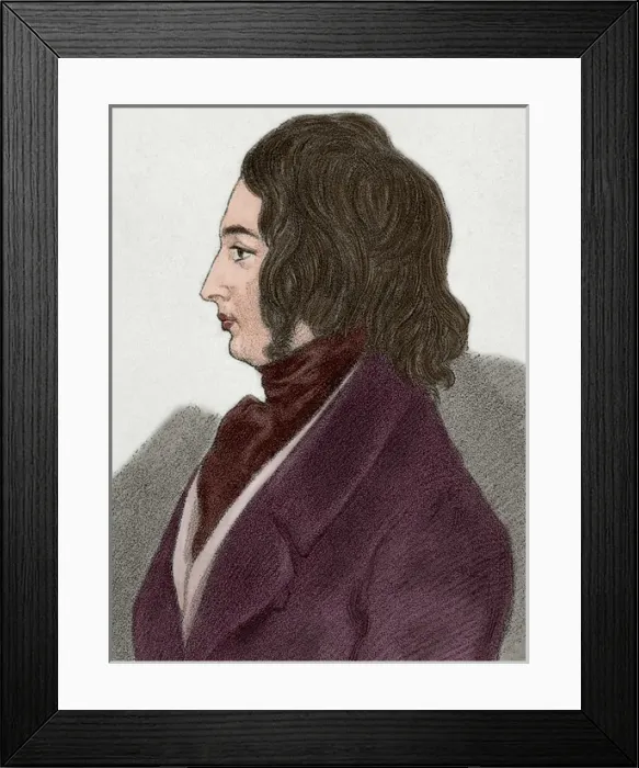 Framed Print : Charles Dickens (1812-1870). British novelist. Drawing. Colo