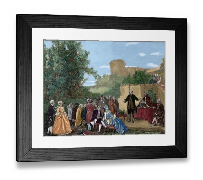 Framed Print : Carlo Goldoni (1707-1793), Italian playwright, reciting. Eng