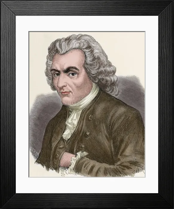 Framed Print : Jean-Jacques Rousseau (1712-1778). Genevan philosopher, writ