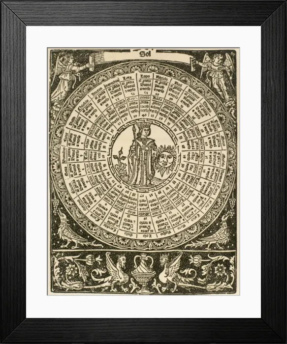 Framed Print : The Sun. Illustration. Libro del Juego del las Suertes. Prac Framed Print : The Sun. Illustration. Libro del Juego del las Suertes. Prac