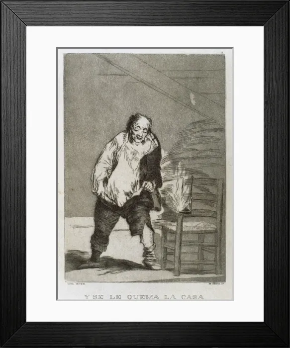 Framed Print : Francisco Goya (1746-1828). Caprices. Plaque 18. And the hou Framed Print : Francisco Goya (1746-1828). Caprices. Plaque 18. And the hou