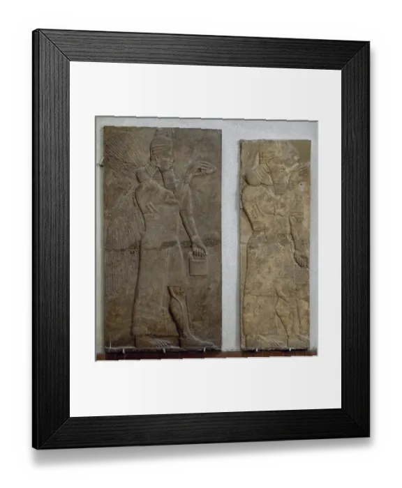 Framed Print : Bas relief Assyrian Genie. 9th century BC. Archeological Mus Framed Print : Bas relief Assyrian Genie. 9th century BC. Archeological Mus