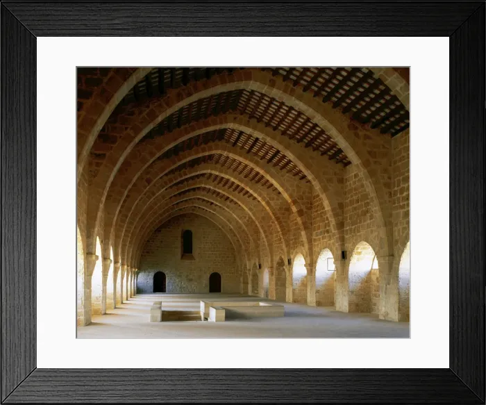 Framed Print : Monastery of Santa Maria de Santes Creus. Cistercian. Dormit